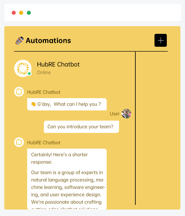 Hubre Chatbot