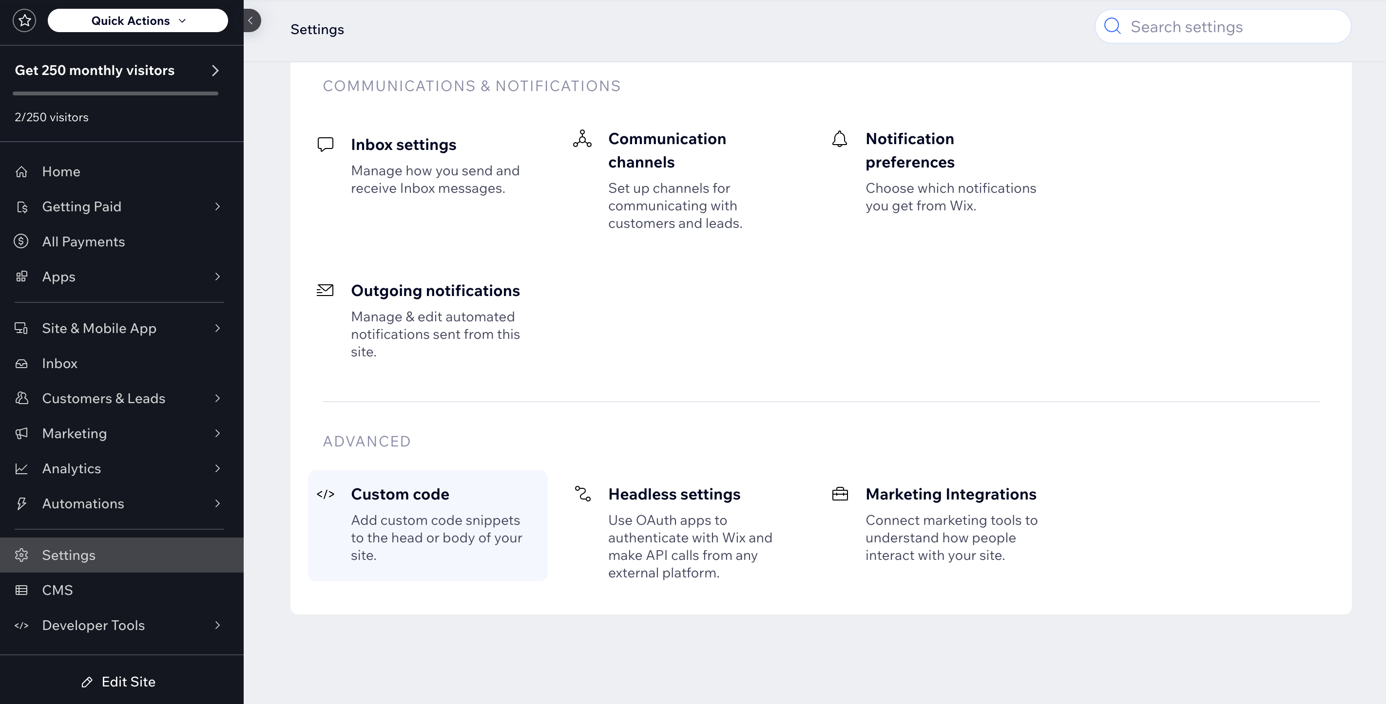embed hubre on wix website 1